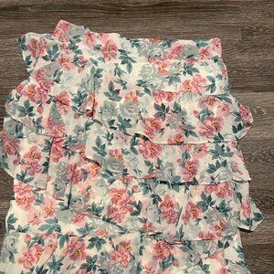 Arula Stretch Multi Layer Midi Floral Skirt